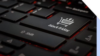 Close-up of a black keyboard highlighting a key labeled 