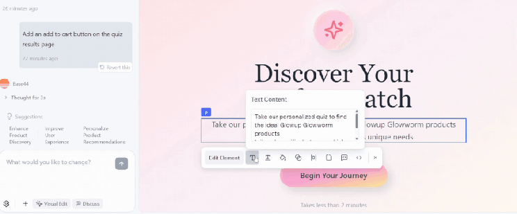 changing the text formatting on a selected paragraph and clicking the undo button