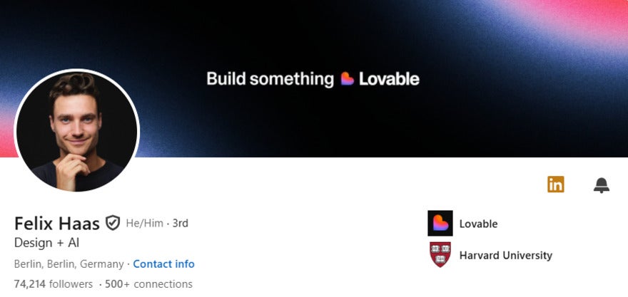 Felix Haas LinkedIn header