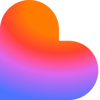 Lovable logo showing a colourful heart on its side