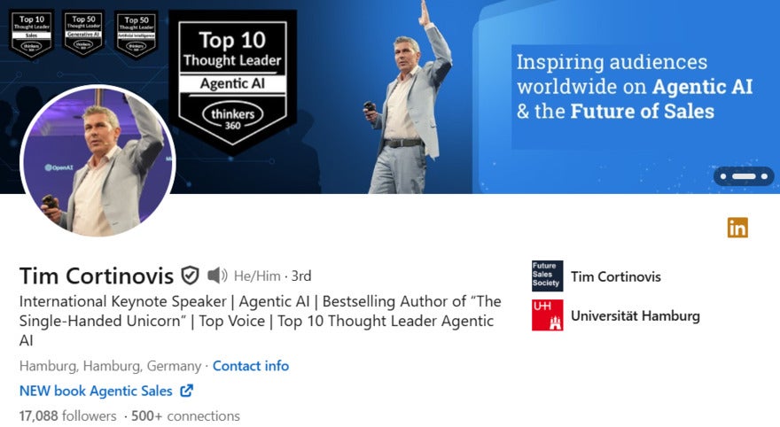 Tim Cortinovis LinkedIn header