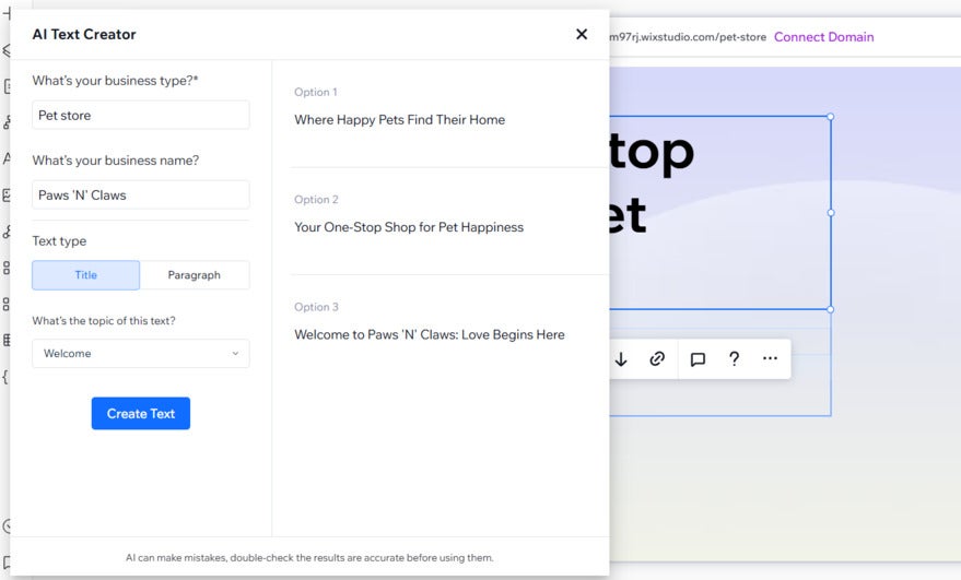 3 title copy options for a pet store named Paws "N" Claws