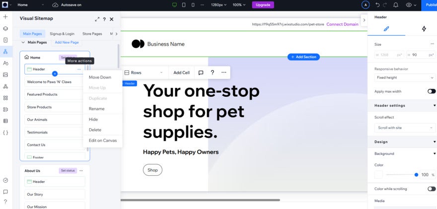 split screen of sitemaps (left) and wireframes (right)