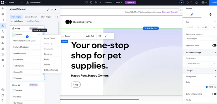 split screen of sitemaps (left) and wireframes (right)