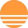 Base44 logo which is an orange circle with three white lines going across the bottom half of the circle