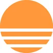 Base44 logo which is an orange circle with three white lines going across the bottom half of the circle