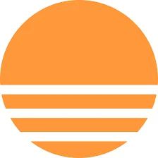 Base44 logo which is an orange circle with three white lines going across the bottom half of the circle