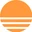 Base44 logo which is an orange circle with three white lines going across the bottom half of the circle