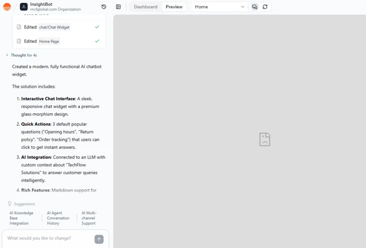 Preview error in Base44 chat for an AI chatbot idea
