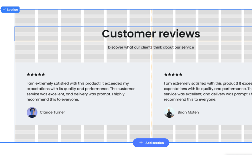 Hostinger's drag-and-drop website editor showing the moving of a text box