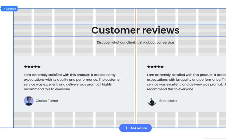 Hostinger's drag-and-drop website editor showing the moving of a text box