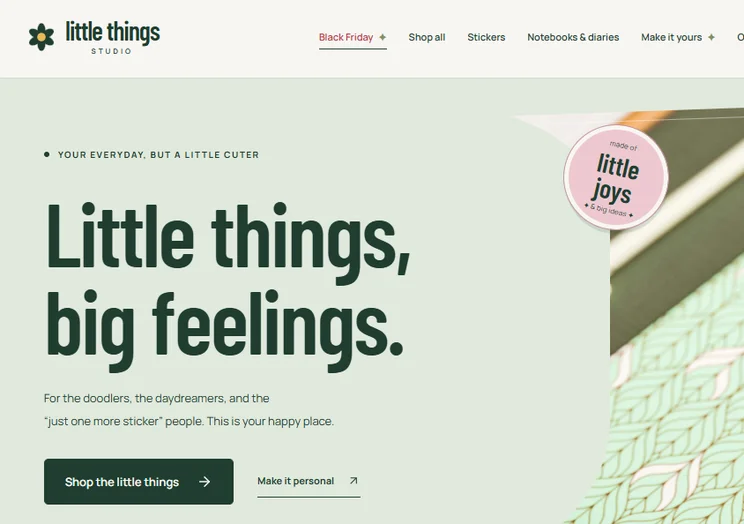 Hostinger AI Builder navigation link for Black Friday landing page